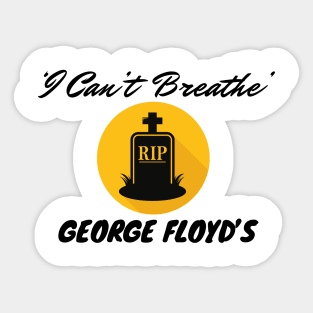 black lives matter,I Can't Breathe Yard Sign | Justice For George Floyd Yard Sign black history Sticker